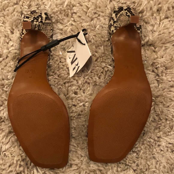 Zara Vinyl and snake sling back heel - Picture 3 of 3